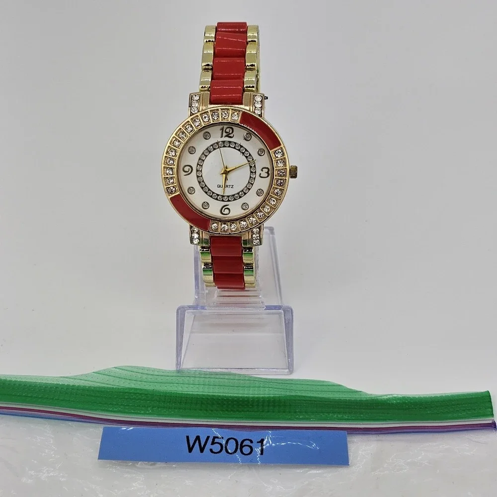 40MM Women's Watch White Dial Crystal Bezel Red Gold‎ Band 7.5